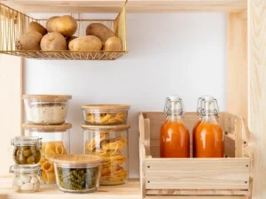 how to organize a pantry with deep shelves