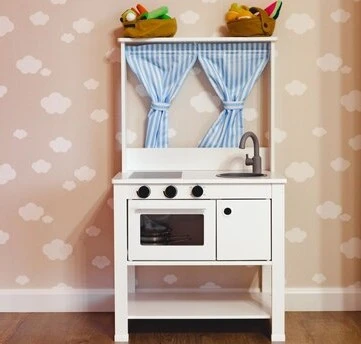refinish a wooden play kitchen